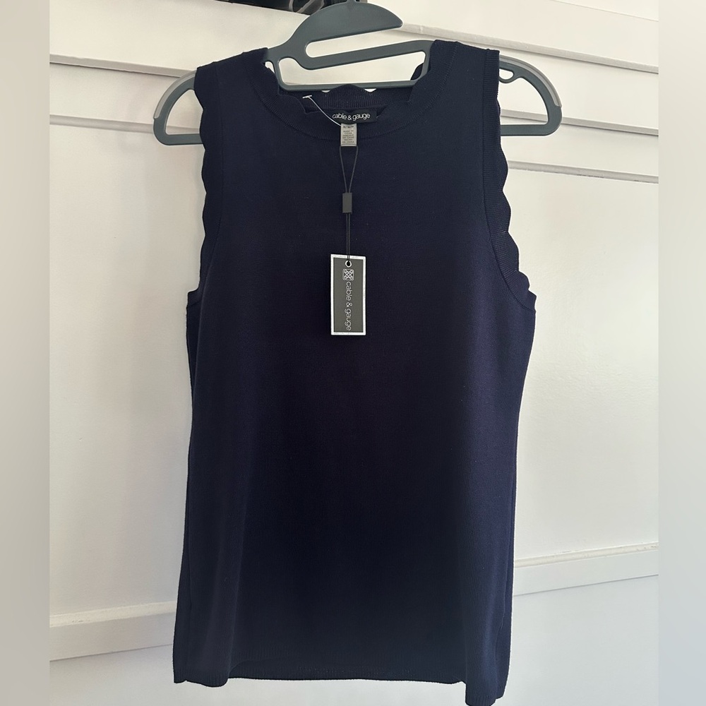 NWT Cable & Gauge Scalloped Knit Tank